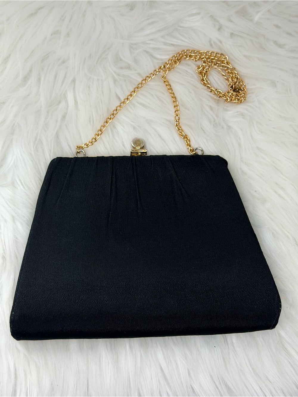 Vintage Elegant Black Evening Chain Clutch